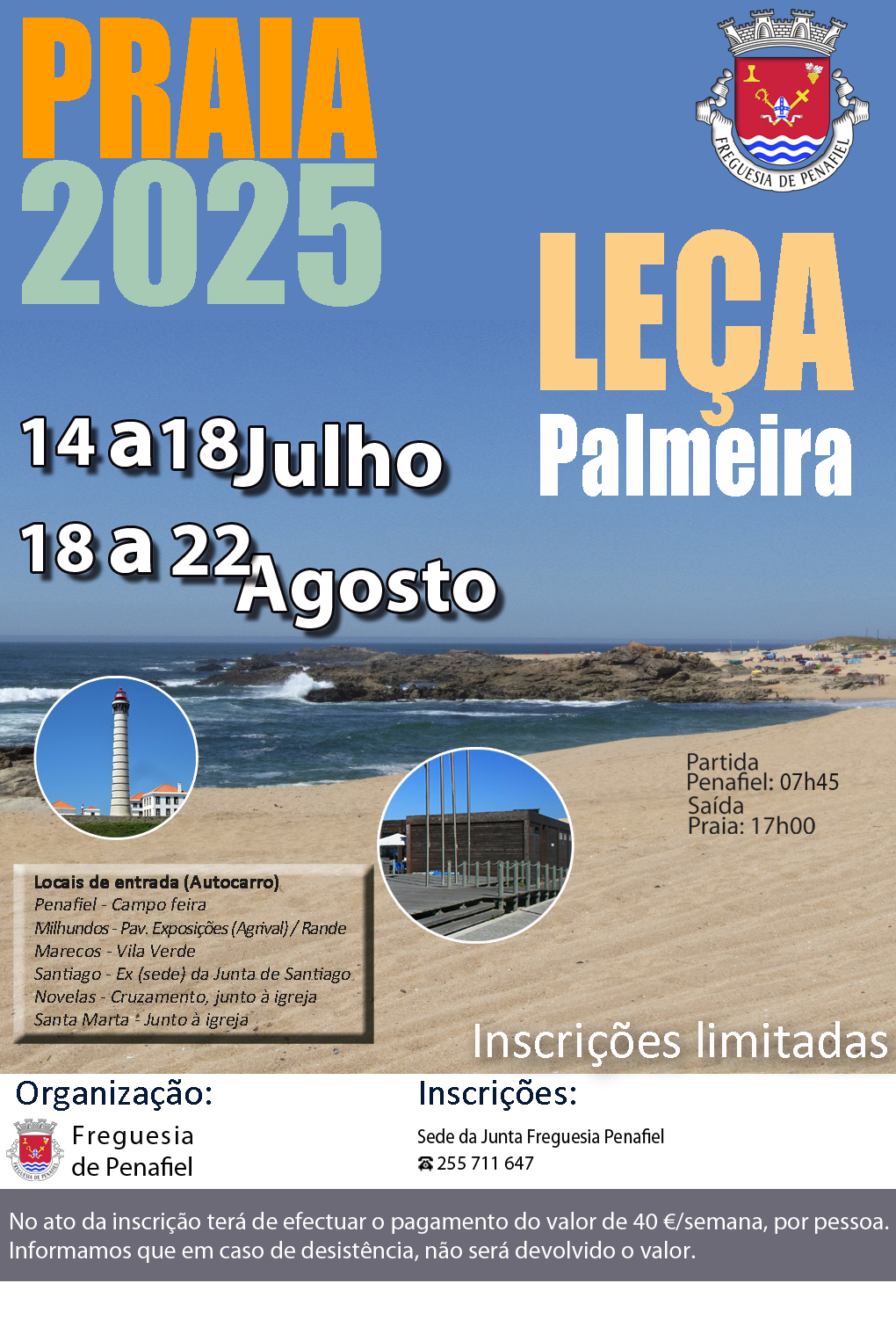 Praia 2025 - Mês de julho e agosto