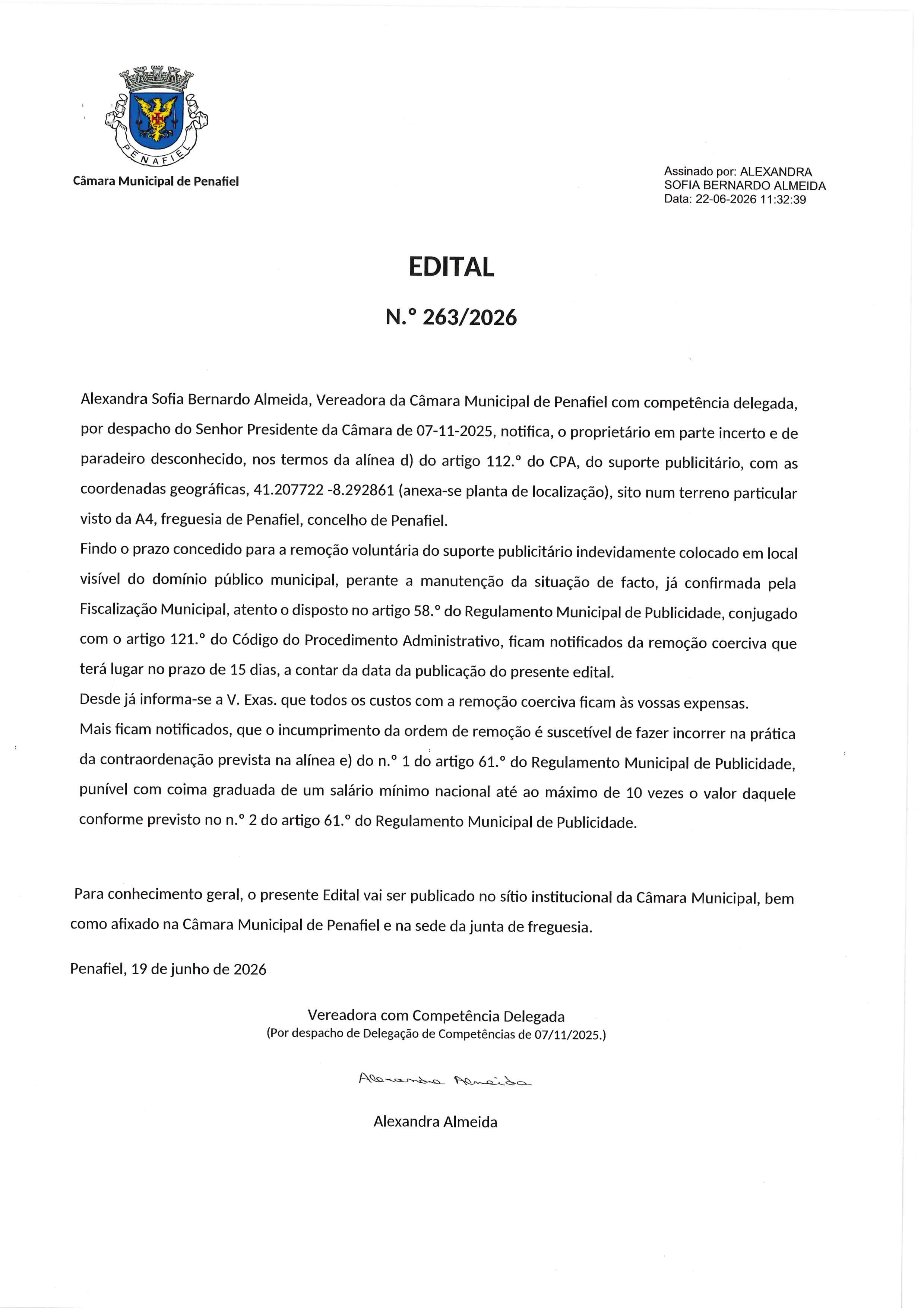 Edital nº 263 - CÂMARA MUNICIPAL DE PENAFIEL